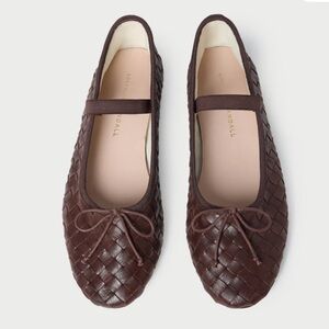Loeffler Randall Leonie Espresso Woven Ballet Flat, size 8.5